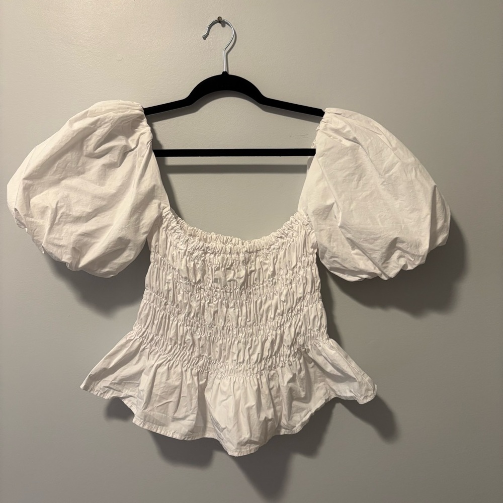 ASTR The Label White Puff Sleeve Blouse